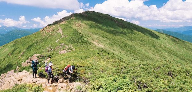 登山者の写真