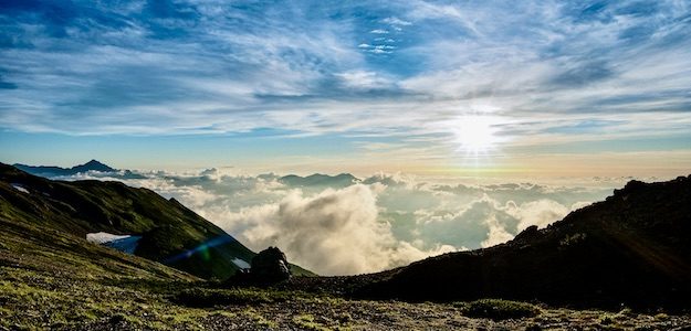 山から見る風景写真